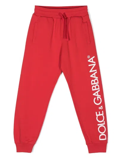 Dolce & Gabbana Logo-print Track Pants In Red