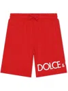 Dolce & Gabbana Drawstring Logo-print Shorts In Red