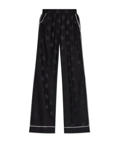 Dolce & Gabbana Logo-print Trousers In Black