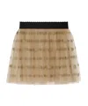 DOLCE & GABBANA LOGO-PRINT TULLE MINI SKIRT