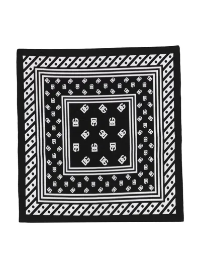 Dolce & Gabbana Logo Print Scarf In Black