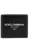 Dolce & Gabbana Black Wallet With Contrsting Print In Smooth Leather Man In Multicolor