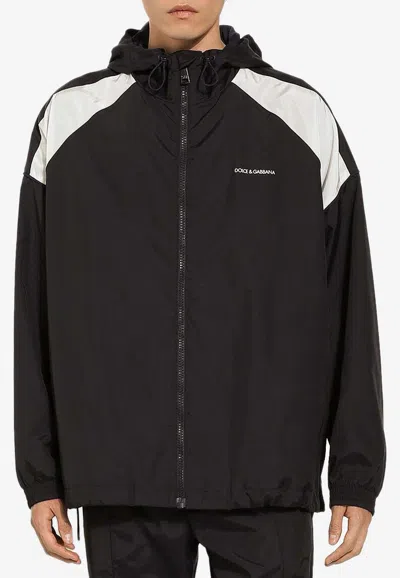 Dolce & Gabbana Oversized Jacke Aus Baumwollcanvas In Blue