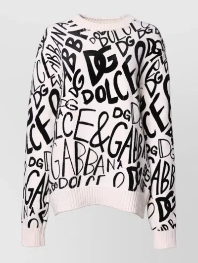 Dolce & Gabbana Logo Print Women Pullover Sweater In Multi
