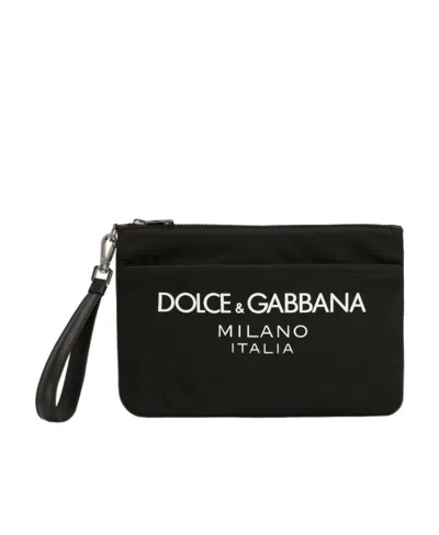 Dolce & Gabbana Logo-print Zipped Wallet In Black