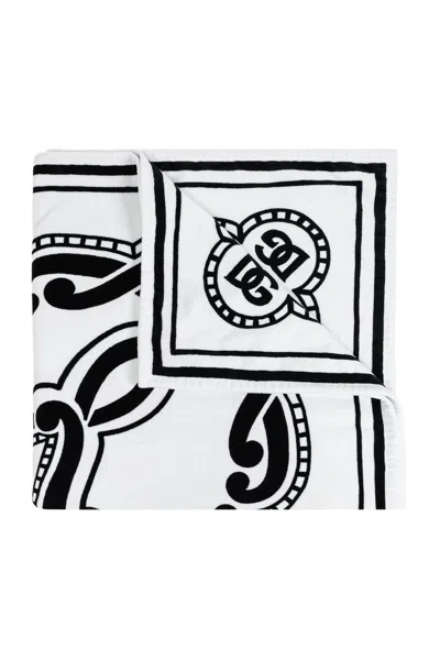 Dolce & Gabbana Logo Printed Bath Towel In Multicolour