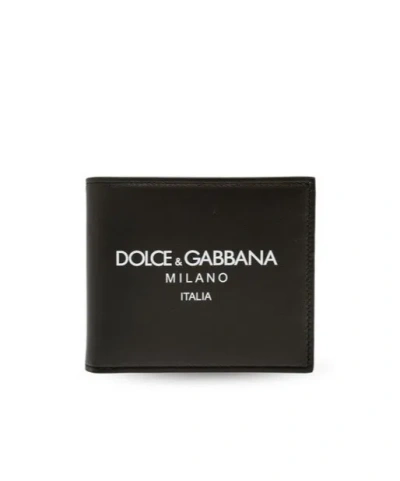 Dolce & Gabbana Logo Leather Card Holder In Blue
