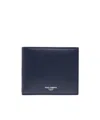 Dolce & Gabbana Logo Grained Leather Wallet In Blue