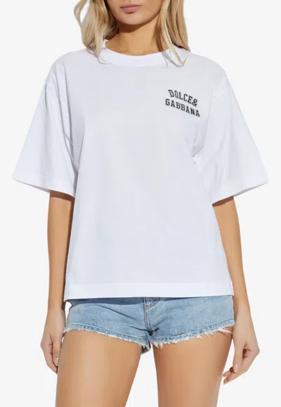 Dolce & Gabbana Logo Printed Boxy T-shirt In White