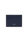 Dolce & Gabbana Logo Grained Leather Card Holder In Blue