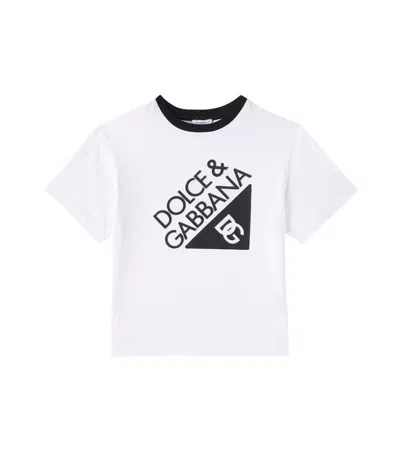 DOLCE & GABBANA LOGO PRINTED COTTON JERSEY T-SHIRT