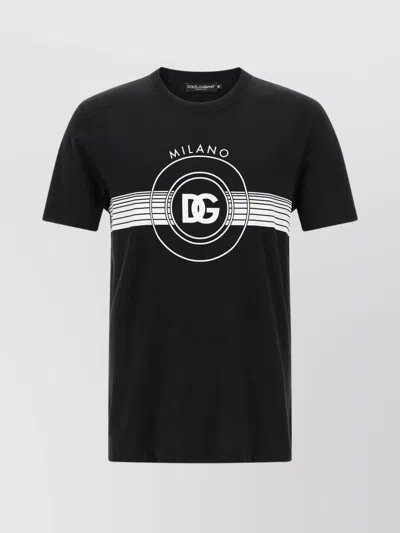 Dolce & Gabbana Logo Printed Crew Neck T-shirt In Black