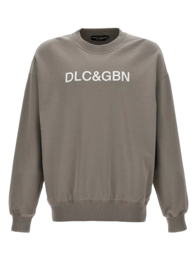 Dolce & Gabbana Logo Printed Crewneck Sweatshirt In Grey