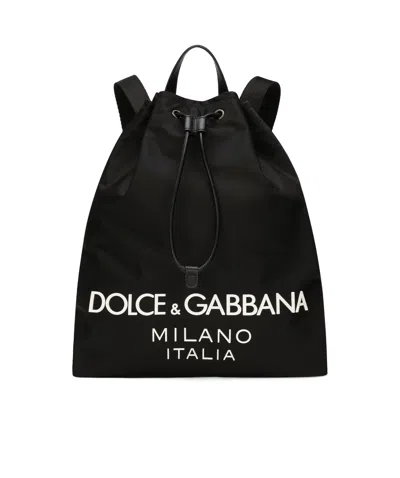 Dolce & Gabbana Logo-print Backpack In Black