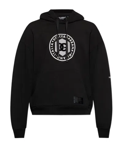 Dolce & Gabbana Logo-print Hoodie In Black