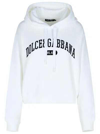 DOLCE & GABBANA LOGO PRINTED DRAWSTRING HOODIE