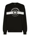 Dolce & Gabbana Logo-print Long-sleeved Cotton Sweatshirt In Black