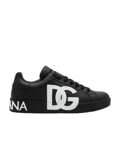 DOLCE & GABBANA DOLCE  GABBANA LOGO PRINTED PORTOFINO SNEAKERS