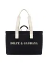Dolce & Gabbana Logo Printed Shoulder Bag In Black