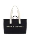 Dolce & Gabbana Logo Printed Shoulder Bag In Black