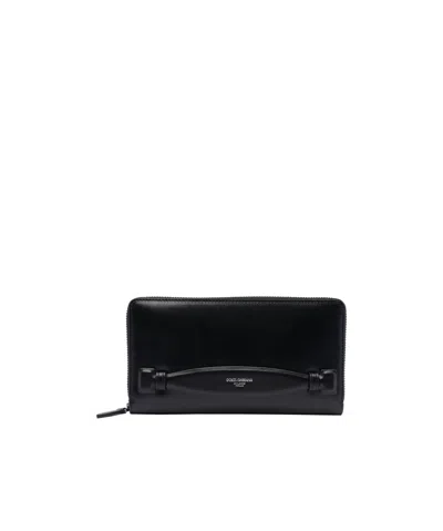 Dolce & Gabbana Zipper Wallet In Black