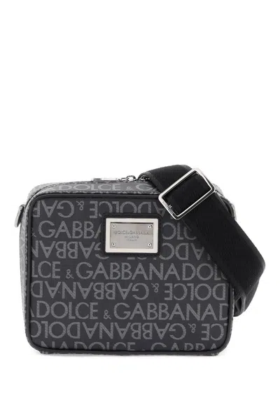Dolce & Gabbana Logo Printed Zipped Shoulder Bag In Burgundy