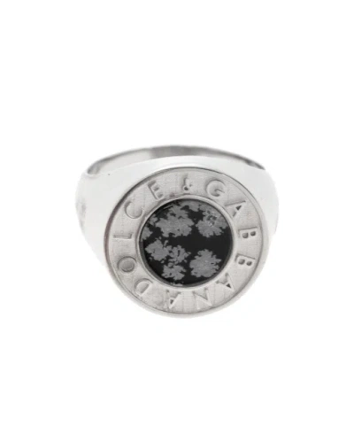 DOLCE & GABBANA STONE-DETAIL LOGO RING