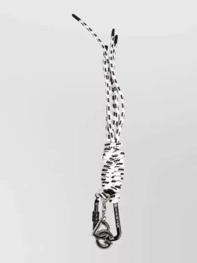 Dolce & Gabbana Logo Rope Polyester Tape Keychain Keyring In White