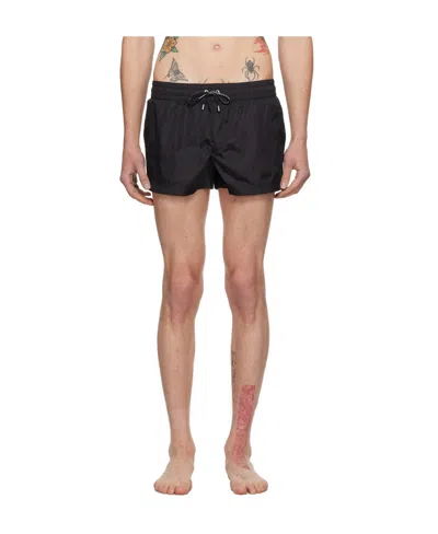 Dolce & Gabbana Logo Rope Swimming Trunks In Black