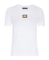 Dolce & Gabbana Jersey T-shirt With Dg Logo Plaque In White