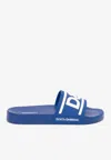 Dolce & Gabbana Logo-print Detail Pool Slides In Blue