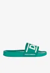 Dolce & Gabbana Portofino Drip Pool Slide Sandals In Green