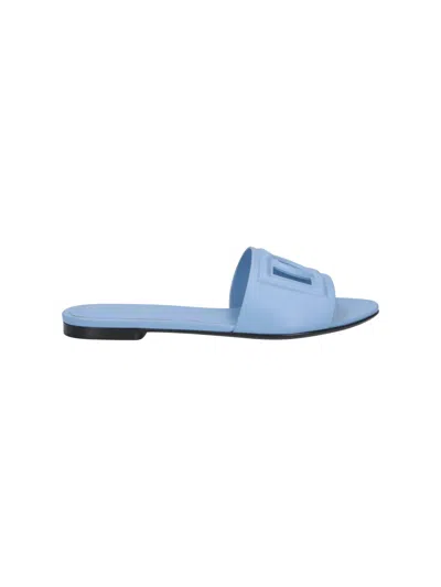 Dolce & Gabbana Logo Sandals In Blue