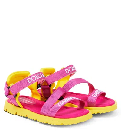 Dolce & Gabbana Kids' Logo Sandals In Multicoloured