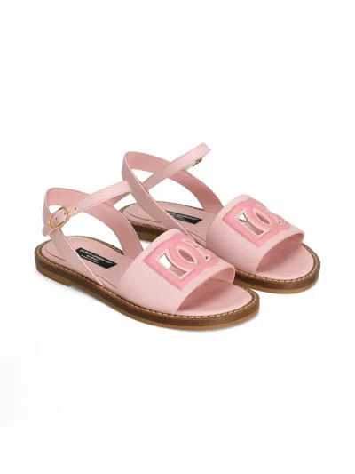 Dolce & Gabbana Kids' Logo Sandals In Pink