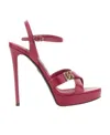 Dolce & Gabbana Olimpya Leather Crisscross Platform Sandals In Red