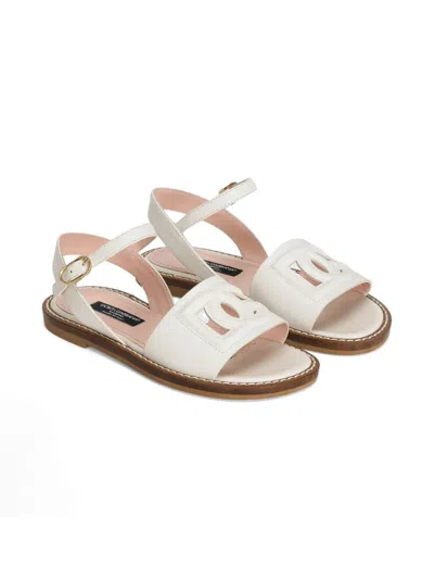 Dolce & Gabbana Kids' Logo Sandals In White