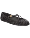 Dolce & Gabbana Black Ballerinas With Metallic Logo And Strap