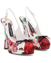 Dolce & Gabbana Satin Pumps With Floral Print And Bow