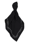 Dolce & Gabbana Signature Square Scarf In Lightweight Fabric In Black
