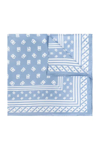 Dolce & Gabbana Logo Scarf In Blue