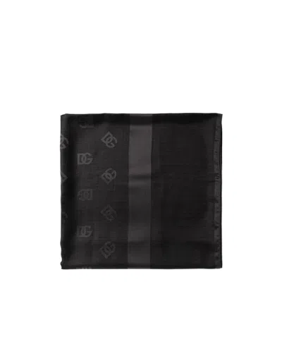 Dolce & Gabbana Logo Scarf In Black