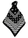 Dolce & Gabbana Brand Emblem Square Scarf With Striped Border In White/black