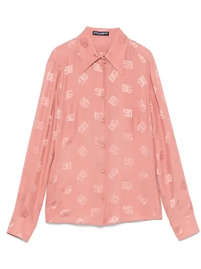 Dolce & Gabbana Logo Shirt In Pink
