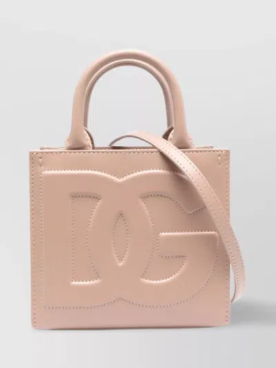 Dolce & Gabbana Dg Daily Mini Leather Shopper Tote In Pink
