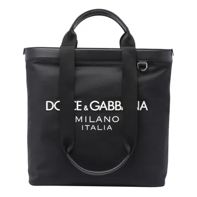 Dolce & Gabbana Logo Shopping Bag In Black