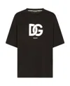 Dolce & Gabbana Cotton T-shirt With Dg Logo Print In Black