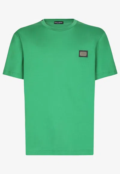 Dolce & Gabbana Logo Short-sleeved T-shirt In Green