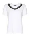Dolce & Gabbana Lace-trimmed Cotton T-shirt In White