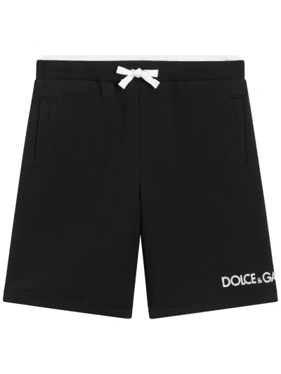 Dolce & Gabbana Kids' Logo Shorts In Black